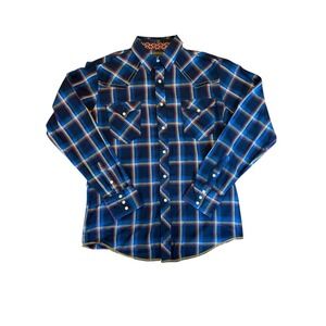 Men's  Roper Long Sleeve Button Up Shirt  Pearl  Snap‎ Western Size Medium